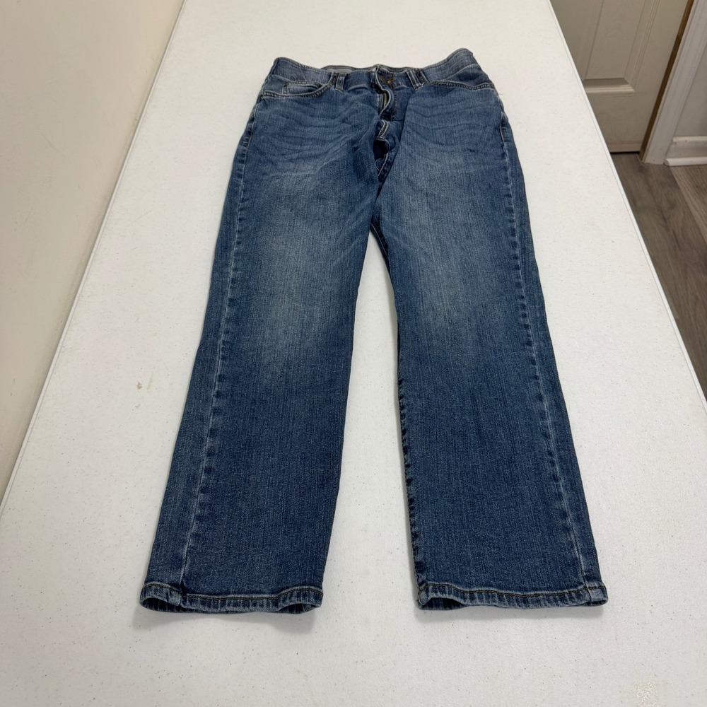 Lee Mens Straight Taper Stretch Denim Jeans Medium Wash Blue 30x30 2162033